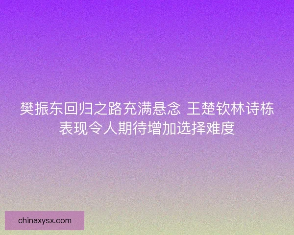 樊振东回归之路充满悬念 王楚钦林诗栋表现令人期待增加选择难度