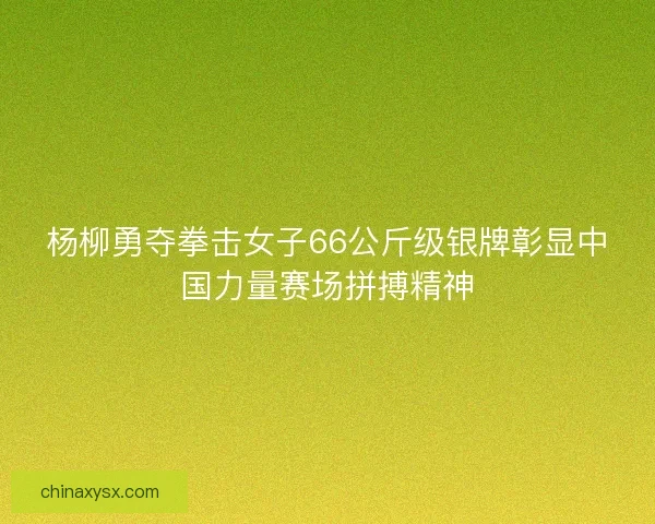 杨柳勇夺拳击女子66公斤级银牌彰显中国力量赛场拼搏精神